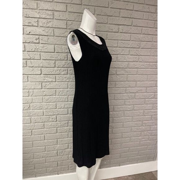 R&M Richards Black Sleeveless Crinkle Dress Size 8 NWT - Picture 4 of 8